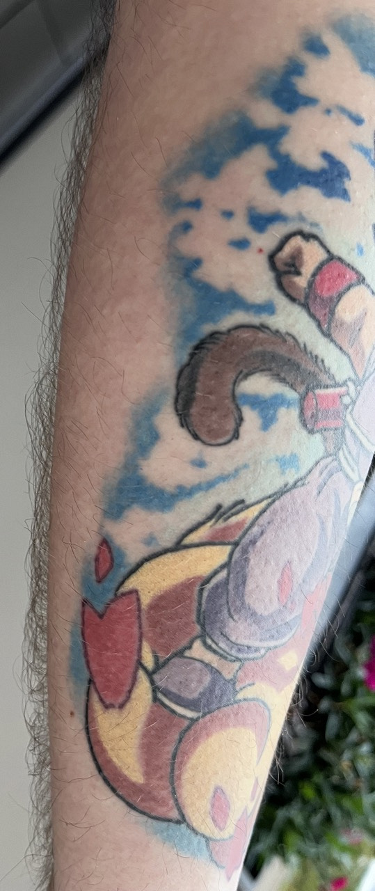 mauckimauk: Classic Kid Son Goku in seinem Lila GI - Unterarm